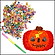 ハロウィンパーティーイベントグッズ　かぼちゃのピニャータとお菓子セット