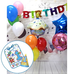 イベントグッズ／誕生日パーティーグッズ／７点セット　１歳誕生日デコレーションセット