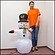 クリスマスエアブロー装飾　スノーマン　H122cm