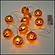 ハロウィン装飾　電池式LEDパンプキンライト　10球連　120cm