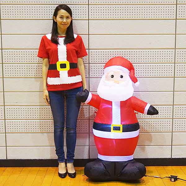 クリスマスエアブロー装飾 ハローサンタ H122cm～【イベントグッズ・イベント用品】