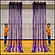 ハロウィン装飾　キラキラカーテン　　W90×400cm　紫 2個セット