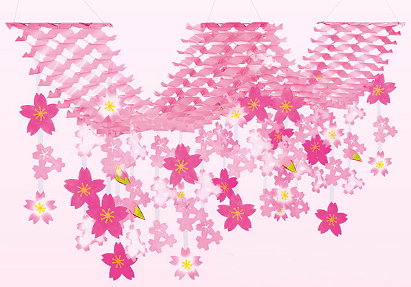 春の装飾 桜の装飾 桜装飾 舞桜2連プリーツハンガー L0cm イベントグッズ イベント用品