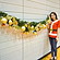 クリスマス装飾　店舗の入口や連続壁面に　スワッグガーランドセット　ゴールド　L180cm
