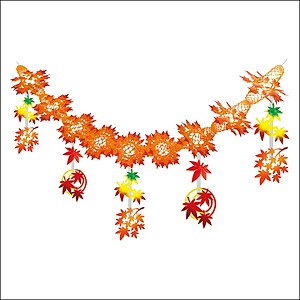 秋装飾　和風紅葉(もみじ)ガーランド　180cm