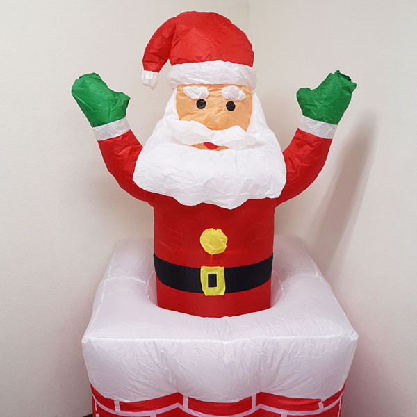 クリスマスエアブロー装飾 ムービングエントツサンタ H180cm